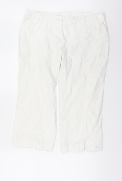 TU Womens White  Denim Cropped Jeans Size 14 L21 in