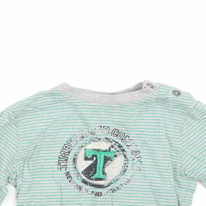Timberland Boys Grey Striped  Basic T-Shirt Size 2 Years