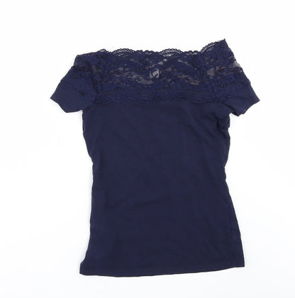 Womens UK Size S H&M Black Basic T-Shirt