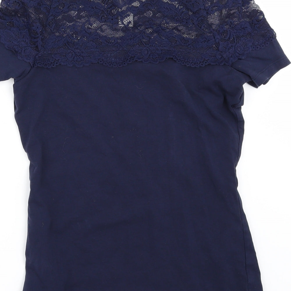 Womens UK Size S H&M Black Basic T-Shirt