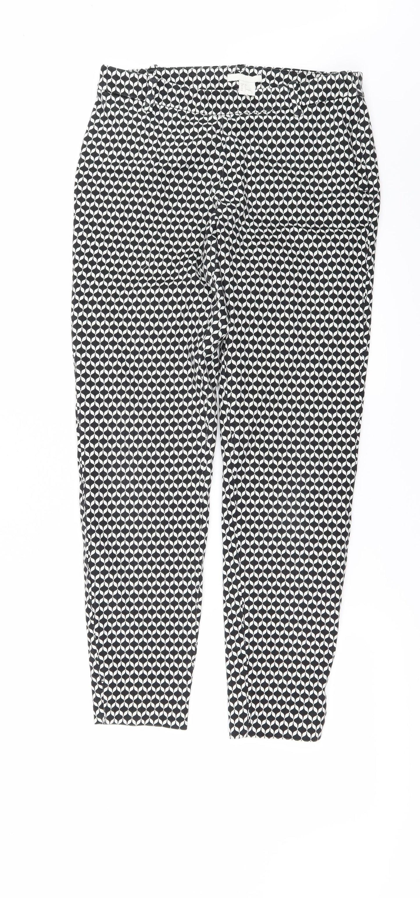 Womens UK Size 8 H&M Regular Fit  Black Trousers