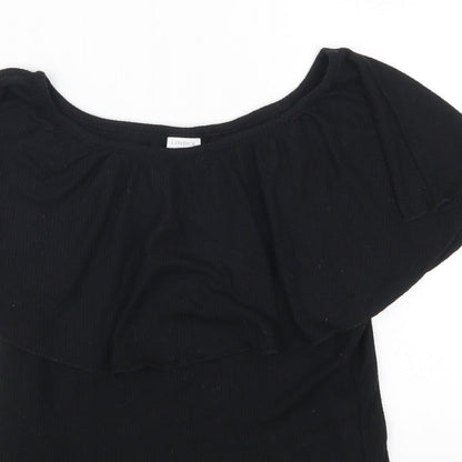 Lindex Girls Black   Basic T-Shirt Size 9-10 Years