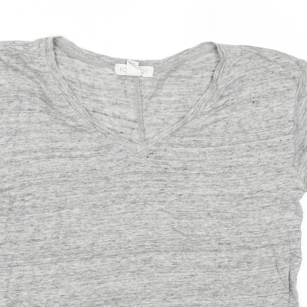 Womens UK Size S FOREVER 21 Grey Basic T-Shirt