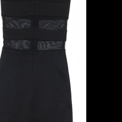 Topshop Womens Black Geometric  Mini  Size 6  - Mesh Cut Out