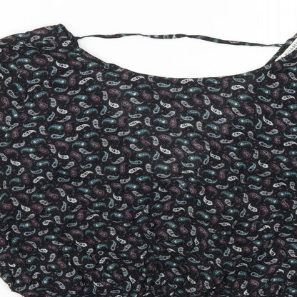 Womens UK Size M Pull & Bear Purple Cropped T-Shirt