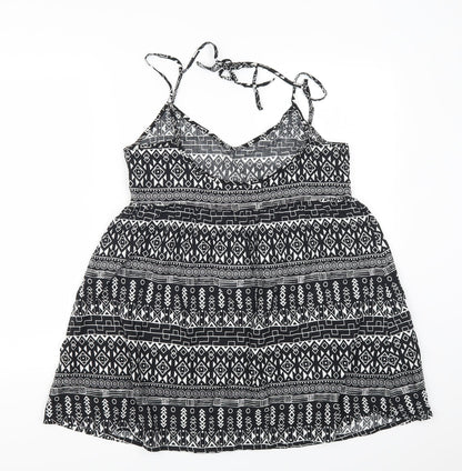 H&M Womens Black Geometric  Tank Dress  Size 8