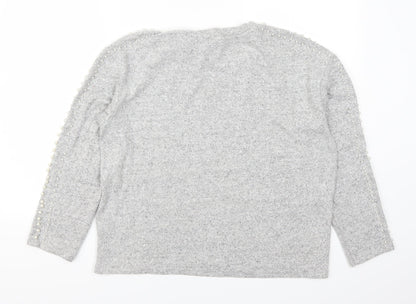 H&M Womens Grey   Pullover Sweatshirt Size M