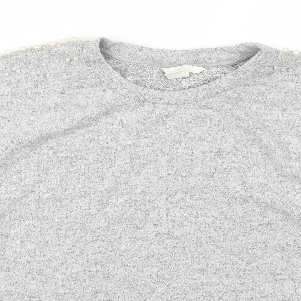 H&M Womens Grey   Pullover Sweatshirt Size M