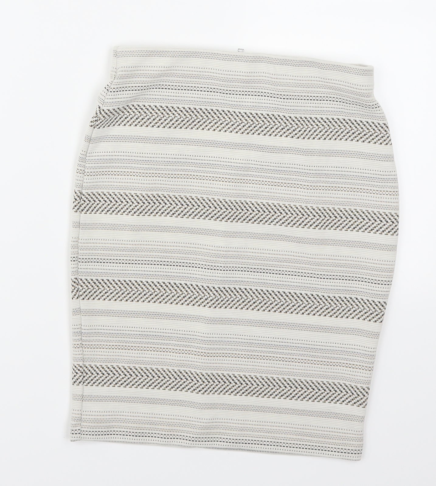 Miss Selfridge Womens Beige Striped  Straight & Pencil Skirt Size 4