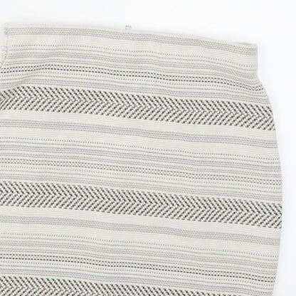 Miss Selfridge Womens Beige Striped  Straight & Pencil Skirt Size 4