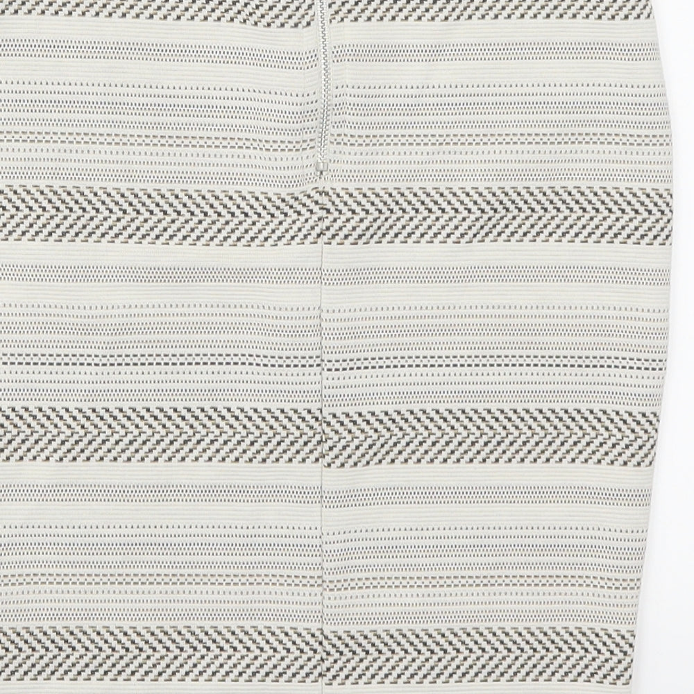Miss Selfridge Womens Beige Striped  Straight & Pencil Skirt Size 4