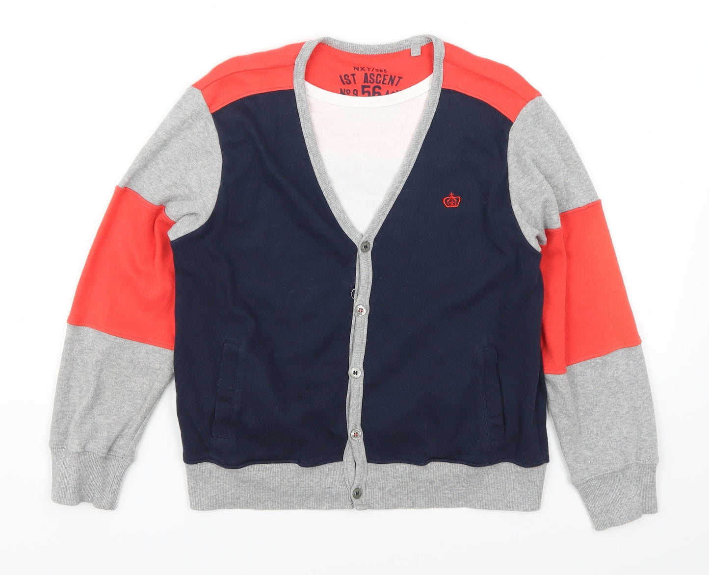 NEXT Boys Multicoloured Striped  Cardigan Jumper Size 9 Years  - Cardigan and Top All in One