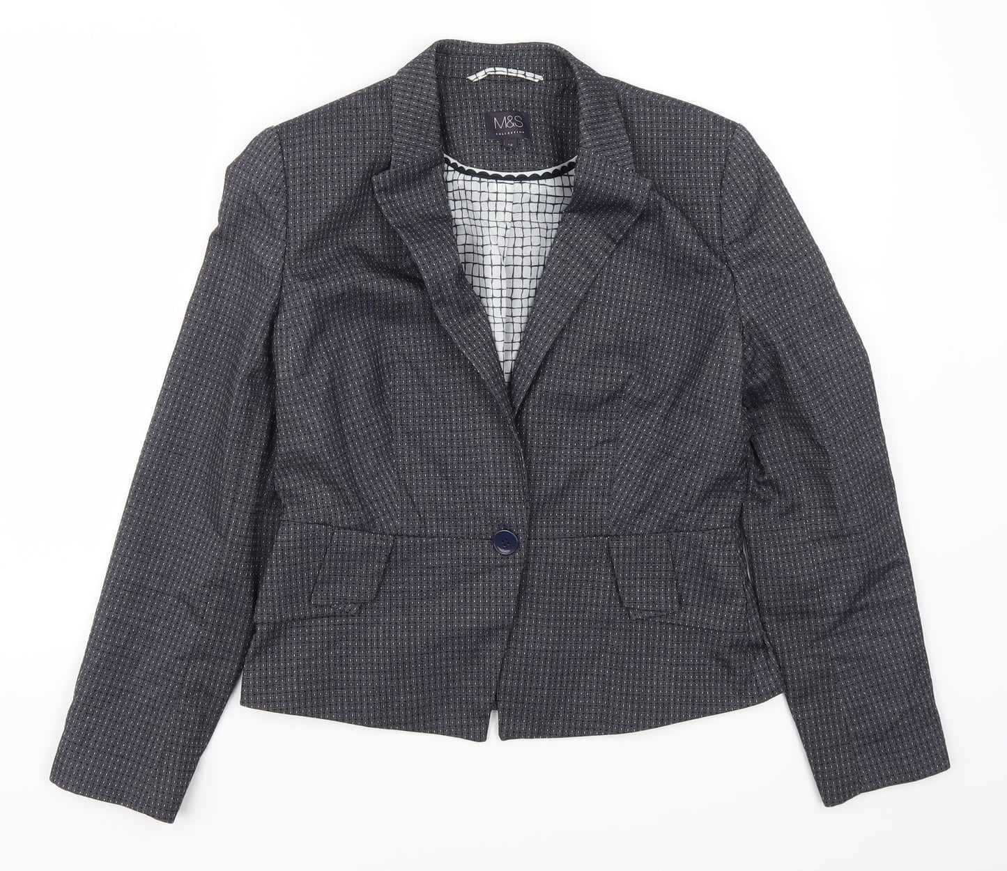 Womens UK Size 12 Marks and Spencer Regular Blue Suit Jacket