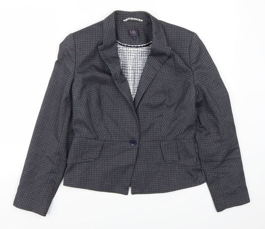 Marks and Spencer Womens Blue Polka Dot  Jacket Suit Jacket Size 12