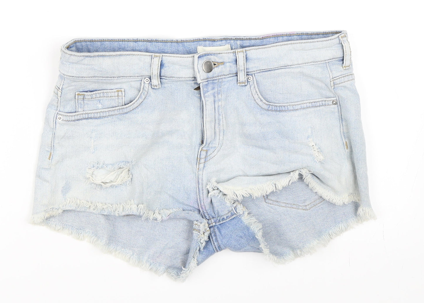 H&M Womens Blue  Denim Cut-Off Shorts Size 36