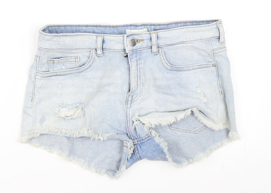 H&M Womens Blue  Denim Cut-Off Shorts Size 36