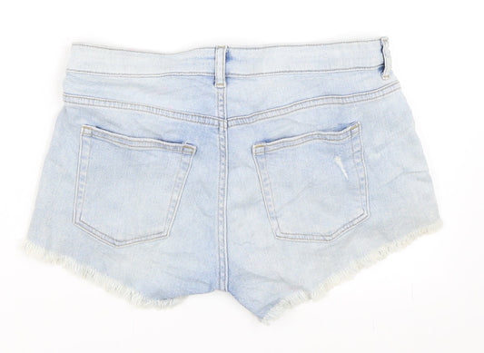 H&M Womens Blue  Denim Cut-Off Shorts Size 36