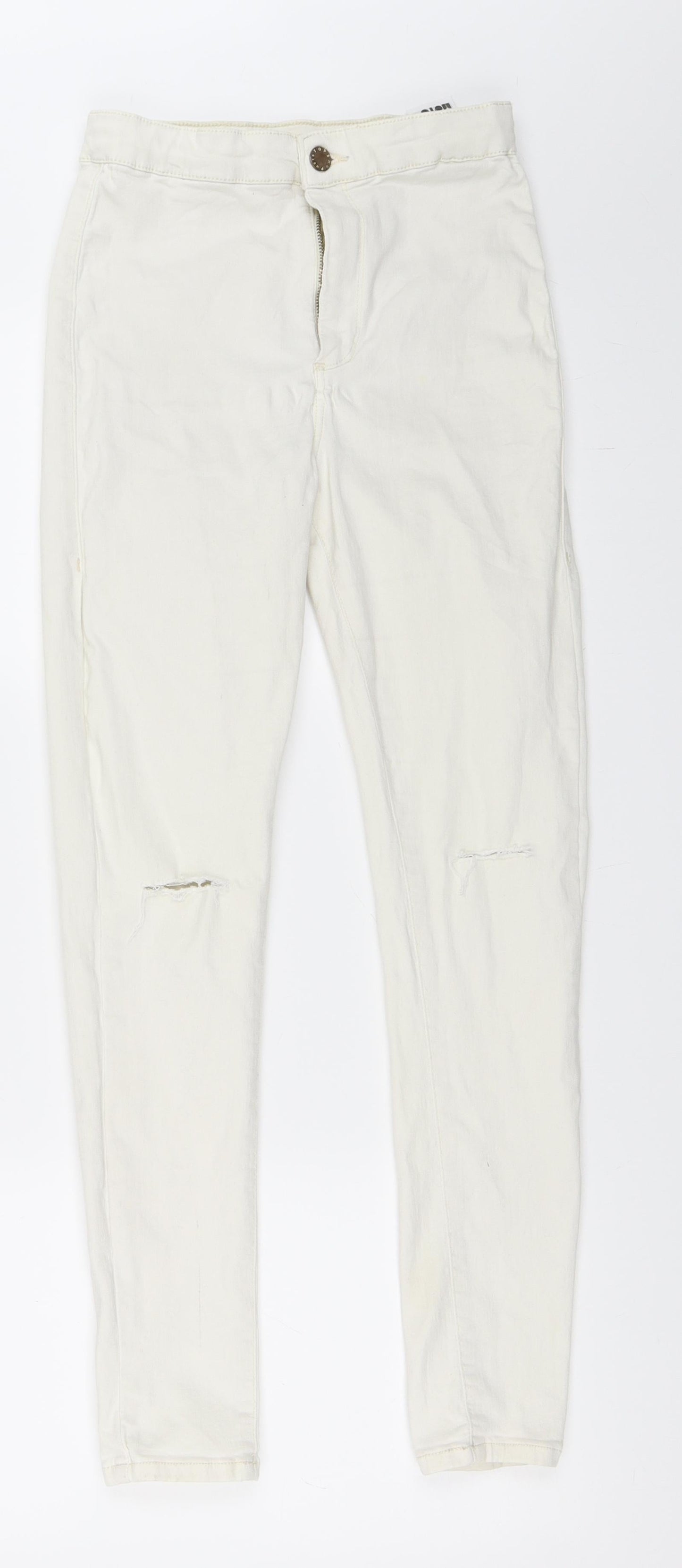 Topshop Womens White  Denim Skinny Jeans Size 28 in L30 in