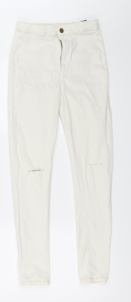 Topshop Womens White  Denim Skinny Jeans Size 28 in L30 in