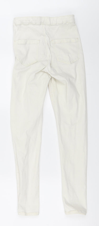 Topshop Womens White  Denim Skinny Jeans Size 28 in L30 in