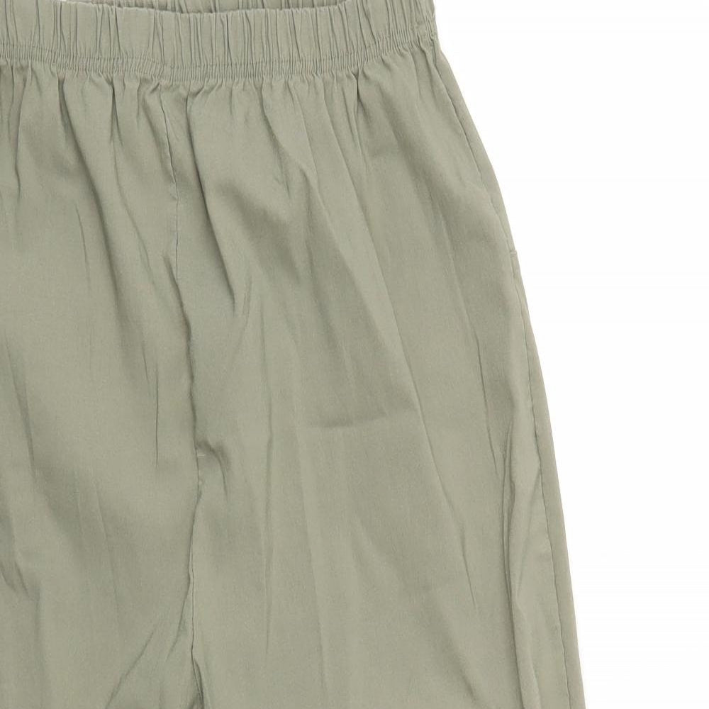 Womens UK Size L Preworn Regular Fit Cropped Green Trousers