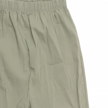 Womens UK Size L Preworn Regular Fit Cropped Green Trousers