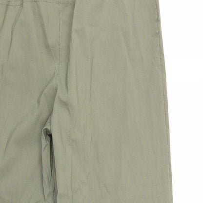 Womens UK Size L Preworn Regular Fit Cropped Green Trousers