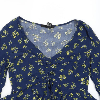 Womens UK Size S FOREVER 21 Blue Cropped T-Shirt