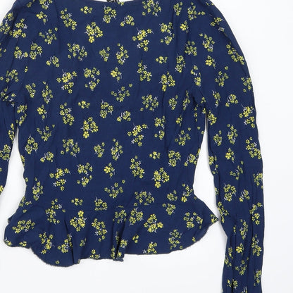 Womens UK Size S FOREVER 21 Blue Cropped T-Shirt