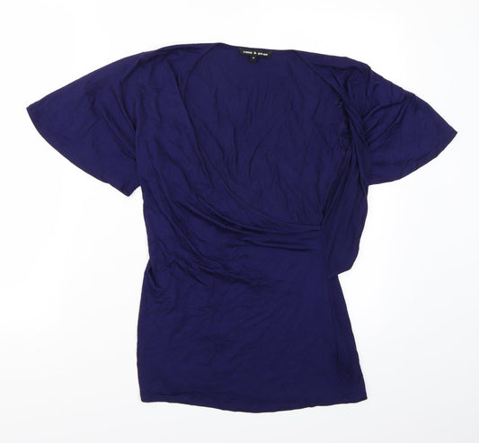Womens UK Size M Cable & Gauge Blue Basic T-Shirt