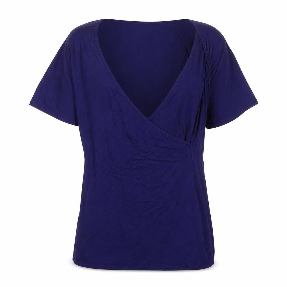 Womens UK Size M Cable & Gauge Blue Basic T-Shirt