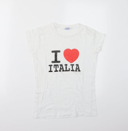 Womens UK Size S JHK White Basic T-Shirt