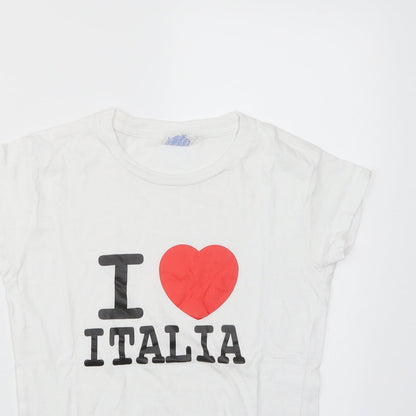 Womens UK Size S JHK White Basic T-Shirt