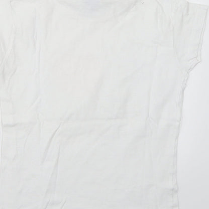 Womens UK Size S JHK White Basic T-Shirt