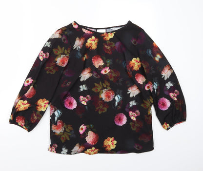 Womens UK Size 10 Red Herring Black Basic Blouse