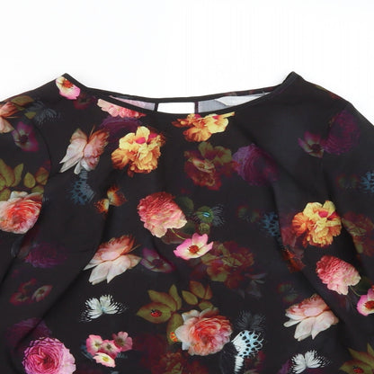 Womens UK Size 10 Red Herring Black Basic Blouse