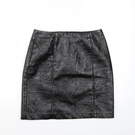 H&M Womens Black   A-Line Skirt Size 6