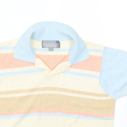 Giordana Womens Yellow Striped  Basic T-Shirt Size M