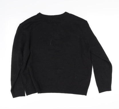 Divided Womens Black   Pullover Jumper Size L