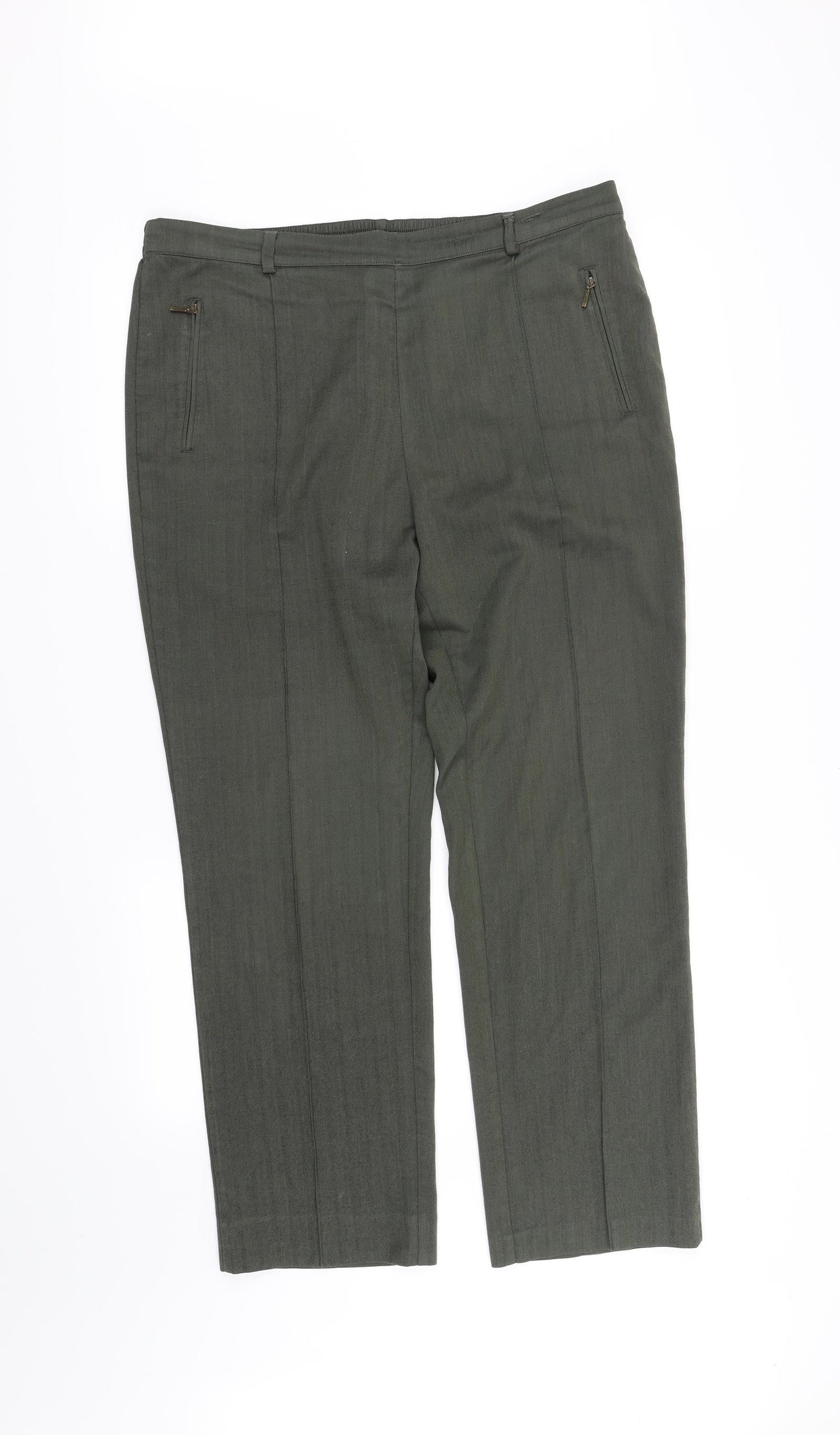 Womens UK Size 14 Marks and Spencer Regular Fit  Green Trousers