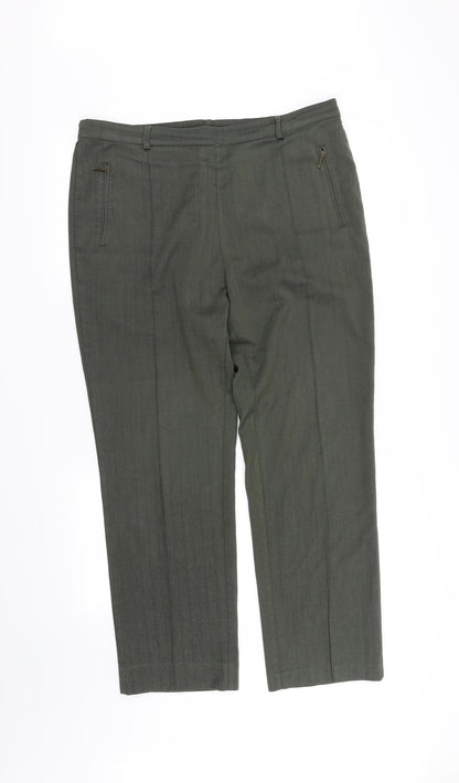 Womens UK Size 14 Marks and Spencer Regular Fit  Green Trousers