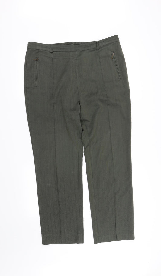 Womens UK Size 14 Marks and Spencer Regular Fit  Green Trousers