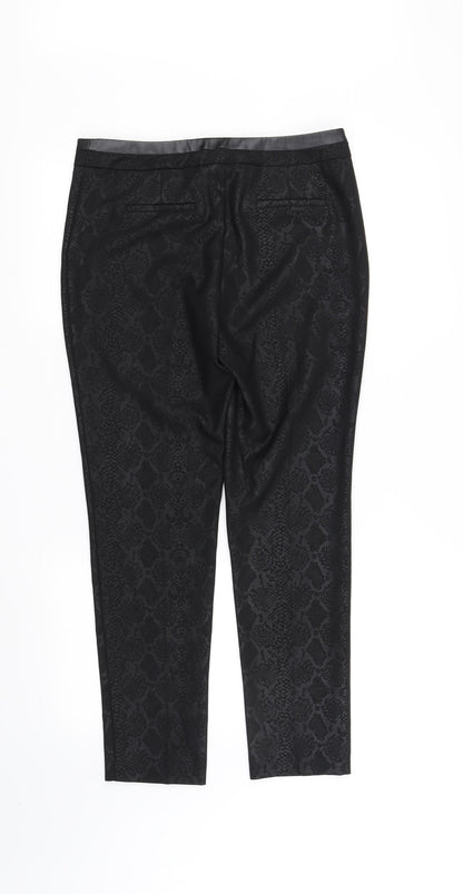 Womens UK Size 8 Preworn Regular Fit  Black Trousers