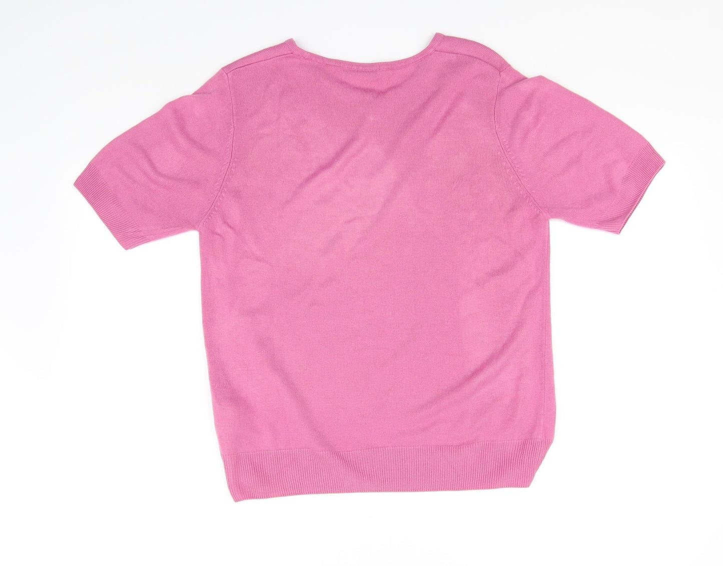 Womens UK Size 14 Marks and Spencer Pink Basic T-Shirt