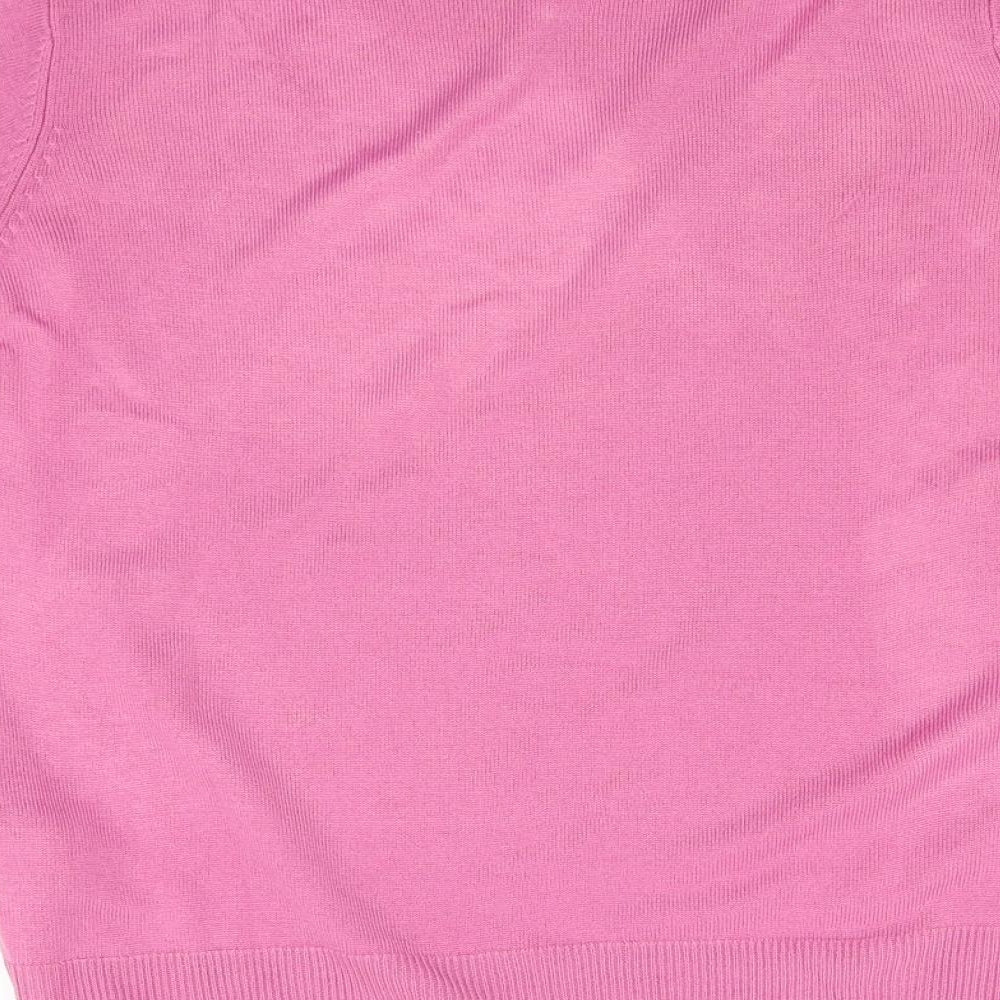 Womens UK Size 14 Marks and Spencer Pink Basic T-Shirt