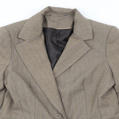 Womens UK Size 12 Preworn Regular Brown Blazer