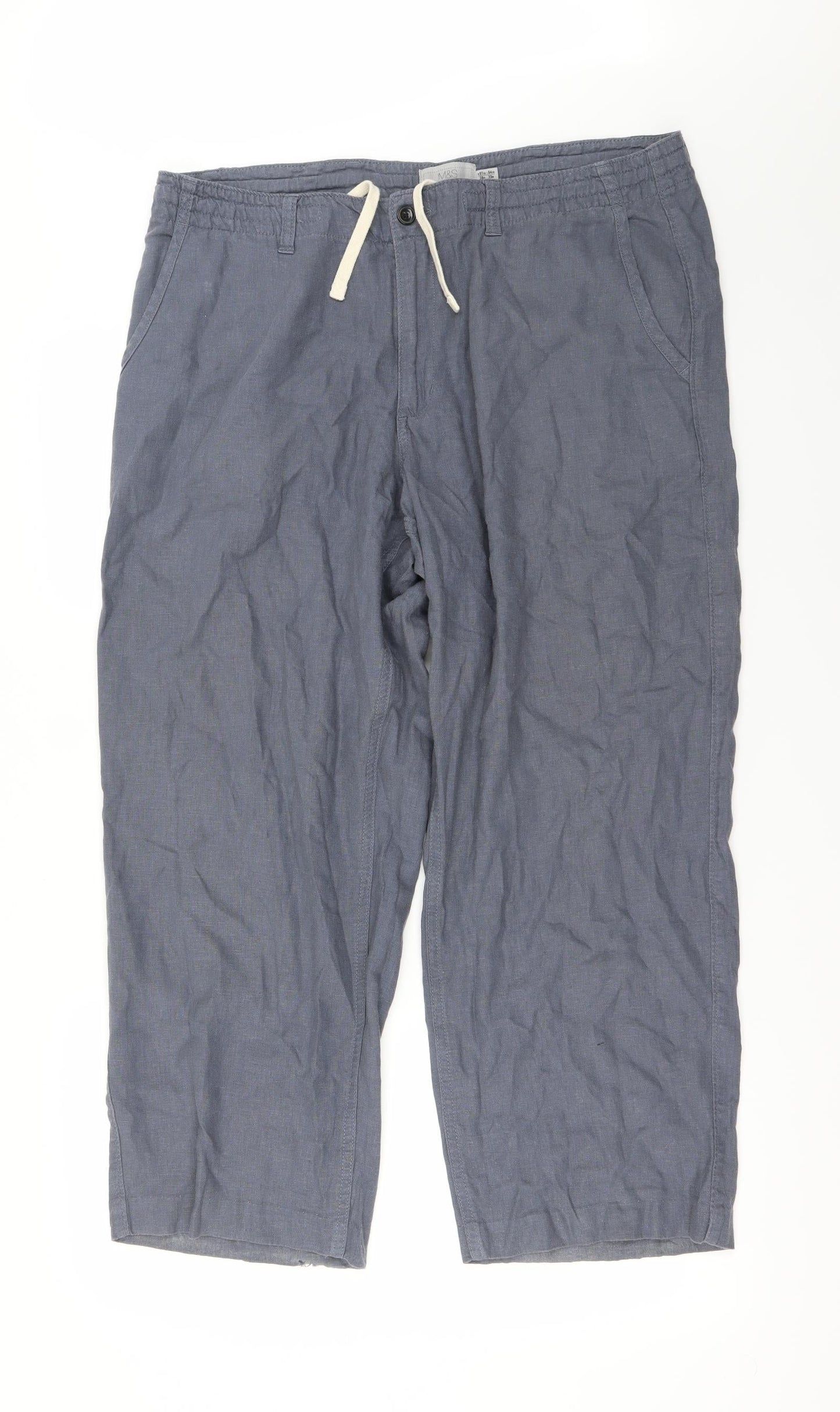 Womens UK Size 38 in Marks and Spencer Regular Fit  Blue Trousers