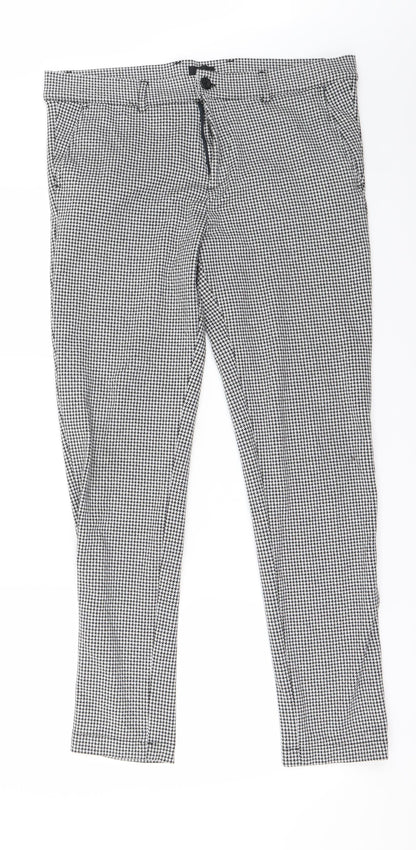 River Island Womens White Check  Trousers  Size 32 in L28 in