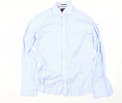 Mens UK Size M Marks and Spencer Blue  Button-Up Long Sleeve Casual Shirt