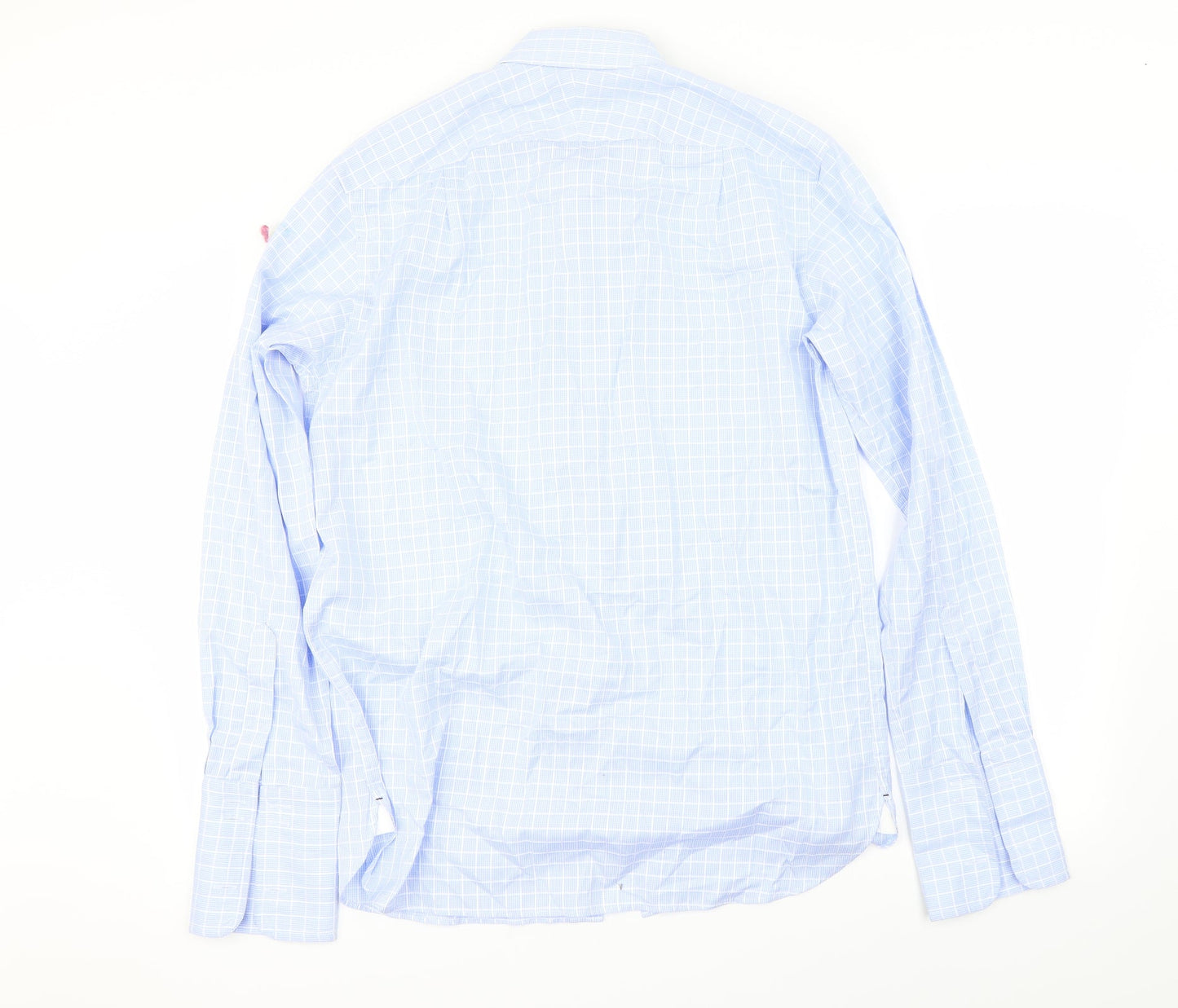 Mens UK Size M Marks and Spencer Blue  Button-Up Long Sleeve Casual Shirt